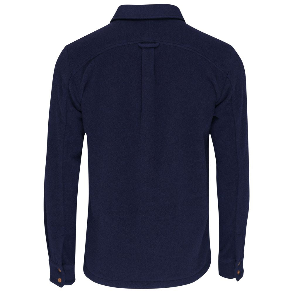 Isobaa | Mens Merino Blend Mountain Shirt (Navy) | Conquer trails, peaks, and urban adventures with this high-performance Merino blend overshirt.