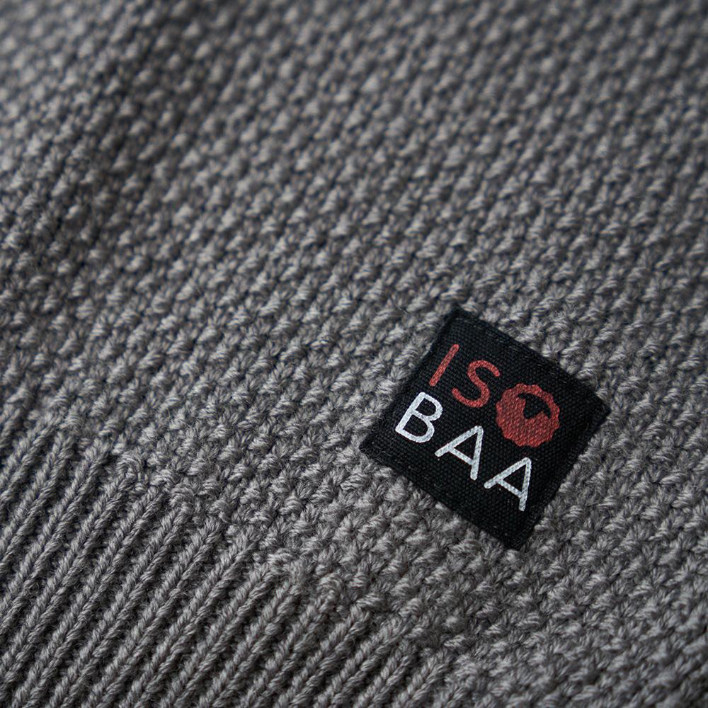 Isobaa | Mens Merino Cable Sweater (Charcoal) | Experience timeless style and outdoor-ready performance with our Merino wool crew neck sweater.
