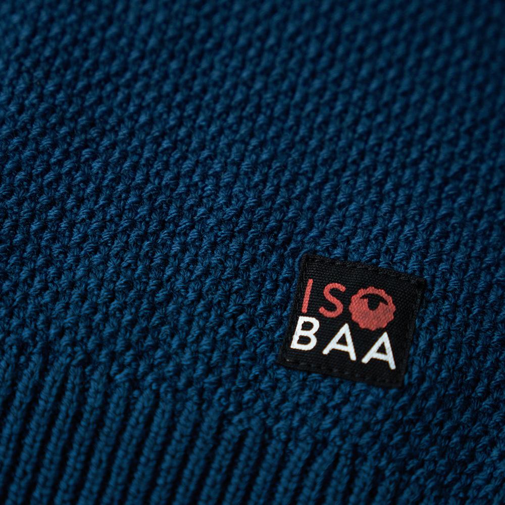 Isobaa | Mens Merino Cable Sweater (Petrol) | Experience timeless style and outdoor-ready performance with our Merino wool crew neck sweater.