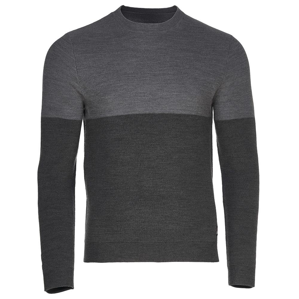 Isobaa | Mens Merino Honeycomb Sweater (Smoke/Charcoal) | The perfect blend of function and elegance in our extrafine 12-gauge Merino wool crew neck sweater.