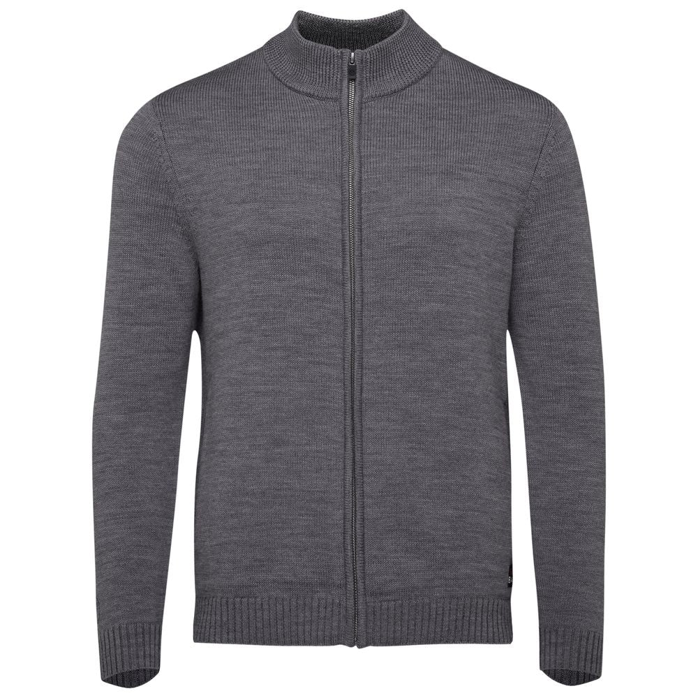 Isobaa | Mens Merino Zip Sweater (Charcoal Melange) | Discover exceptional warmth, comfort, and everyday versatility with our extrafine Merino wool sweater.