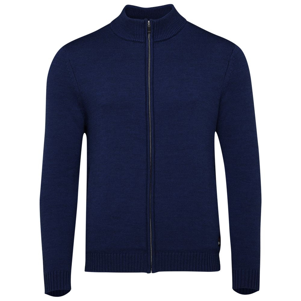 Mens Merino Zip Cardigan (Navy) Isobaa