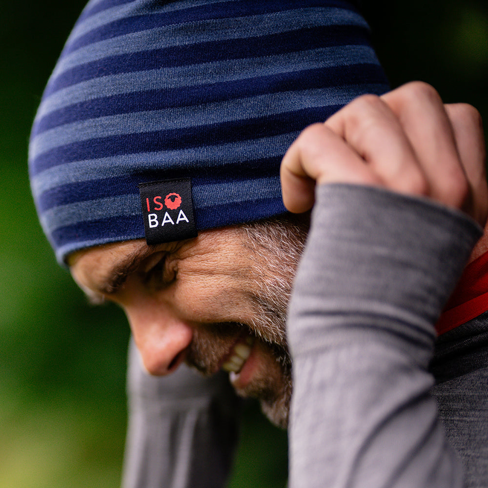 Isobaa | Merino 230 Beanie (Navy/Denim) | Isobaa's double-layered Merino beanie is your key to warmth & comfort in any season.