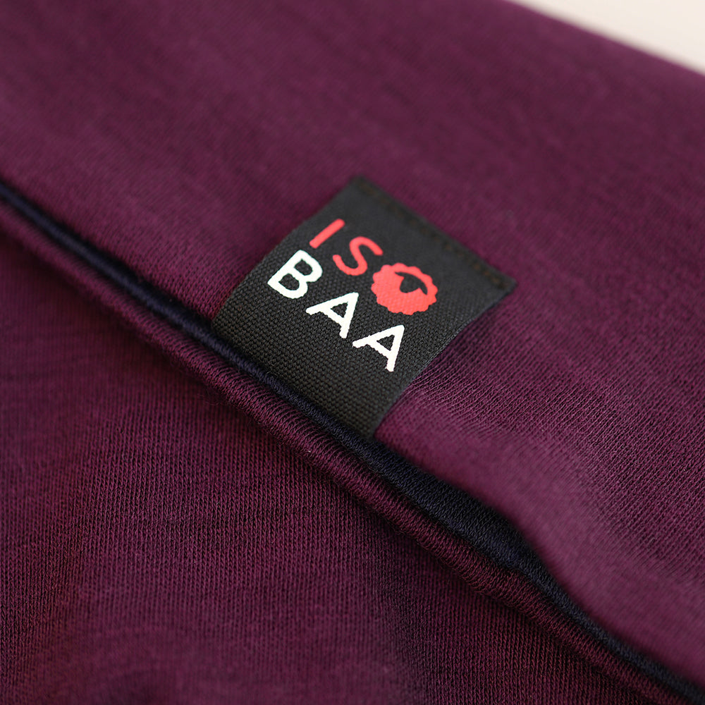 Isobaa | Merino 230 Beanie (Wine/Navy) | Isobaa's double-layered Merino beanie is your key to warmth & comfort in any season.