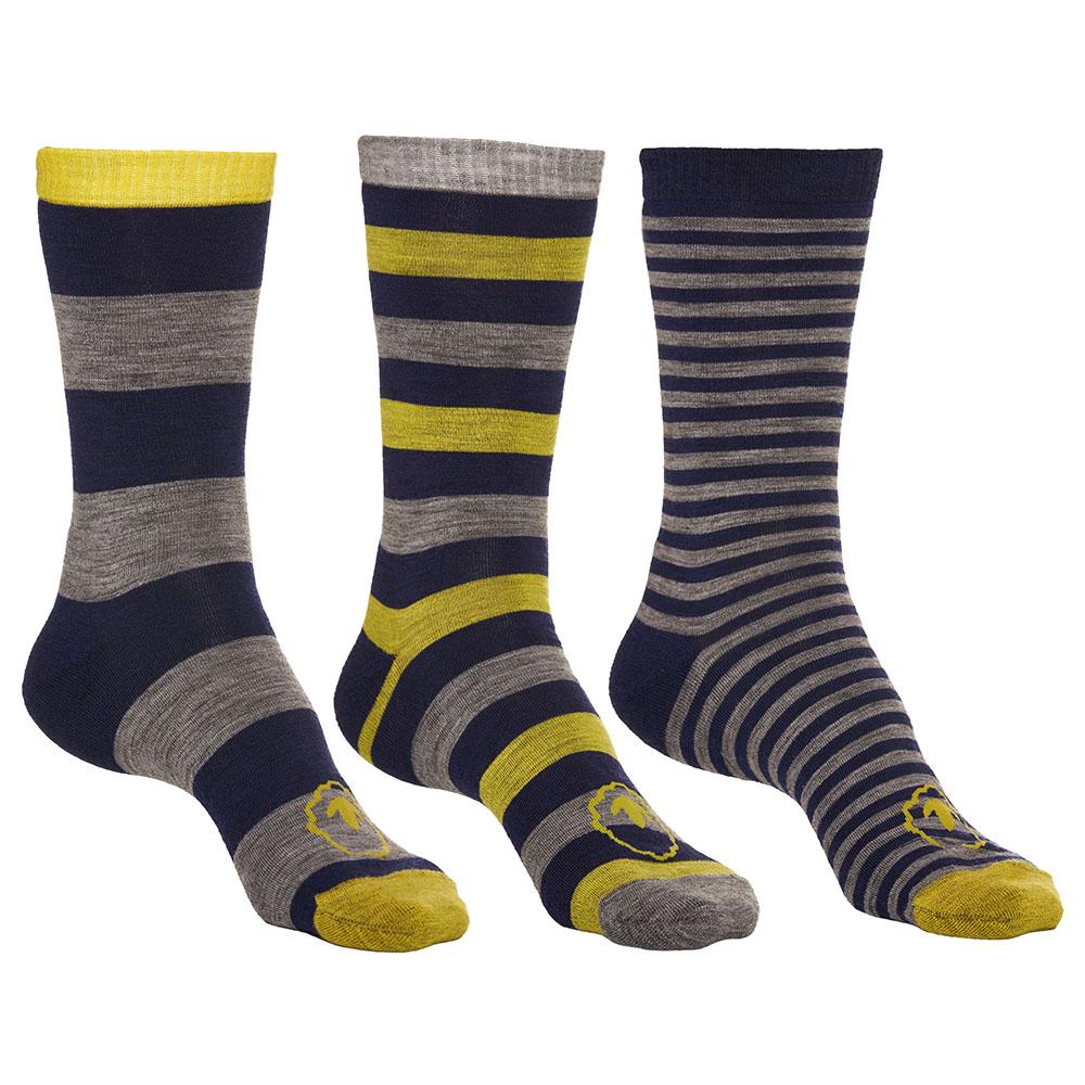 Isobaa | Merino Blend Everyday Socks (3 Pack - Navy/Lime) | Discover the ultimate everyday sock with Isobaa's Merino blend (3-pack).