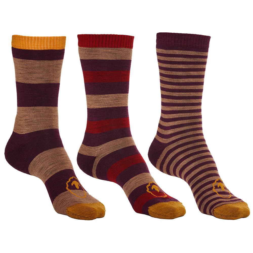 Isobaa | Merino Blend Everyday Socks (3 Pack - Wine/Red) | Discover the ultimate everyday sock with Isobaa's Merino blend (3-pack).