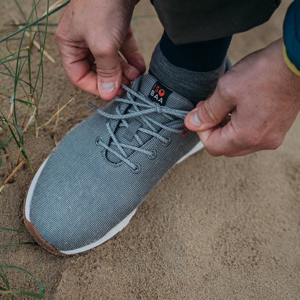 Isobaa | Merino Blend Trainers (Charcoal Melange) | Conquer trails, city commutes, and everything in between with Isobaa's Merino blend trainers.