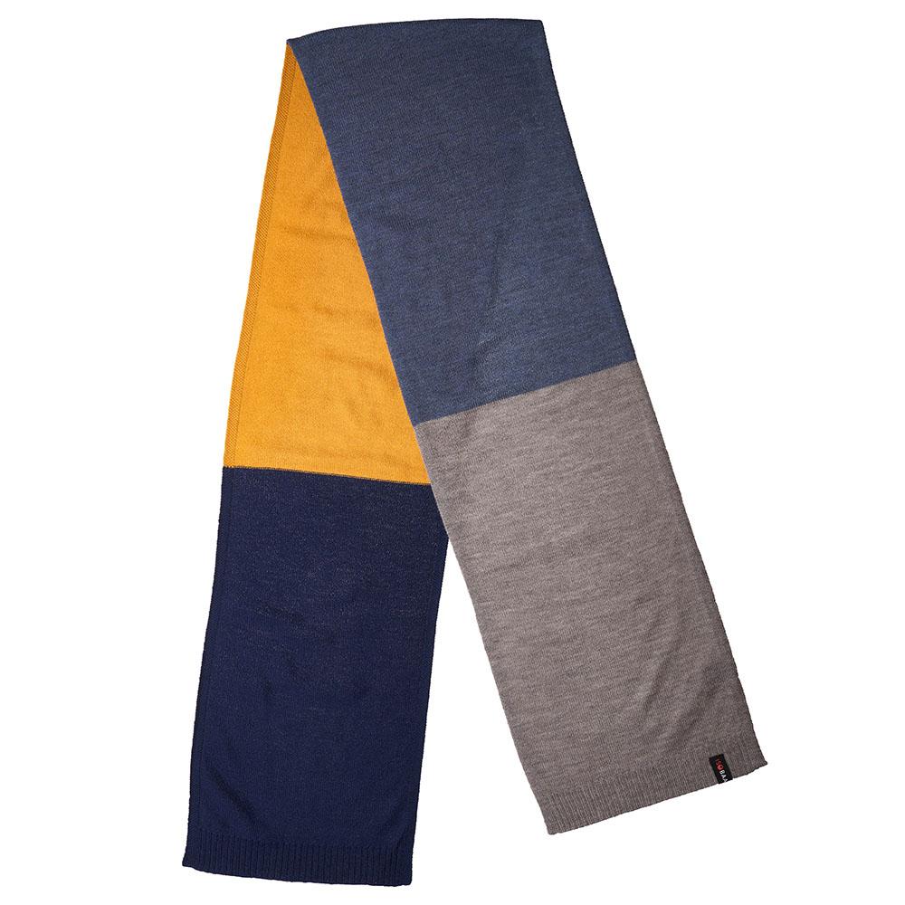 Isobaa | Merino Block Stripe Scarf (Navy Mix) | Conquer cold weather in comfort and style with Isobaa's extra-fine Merino scarf.