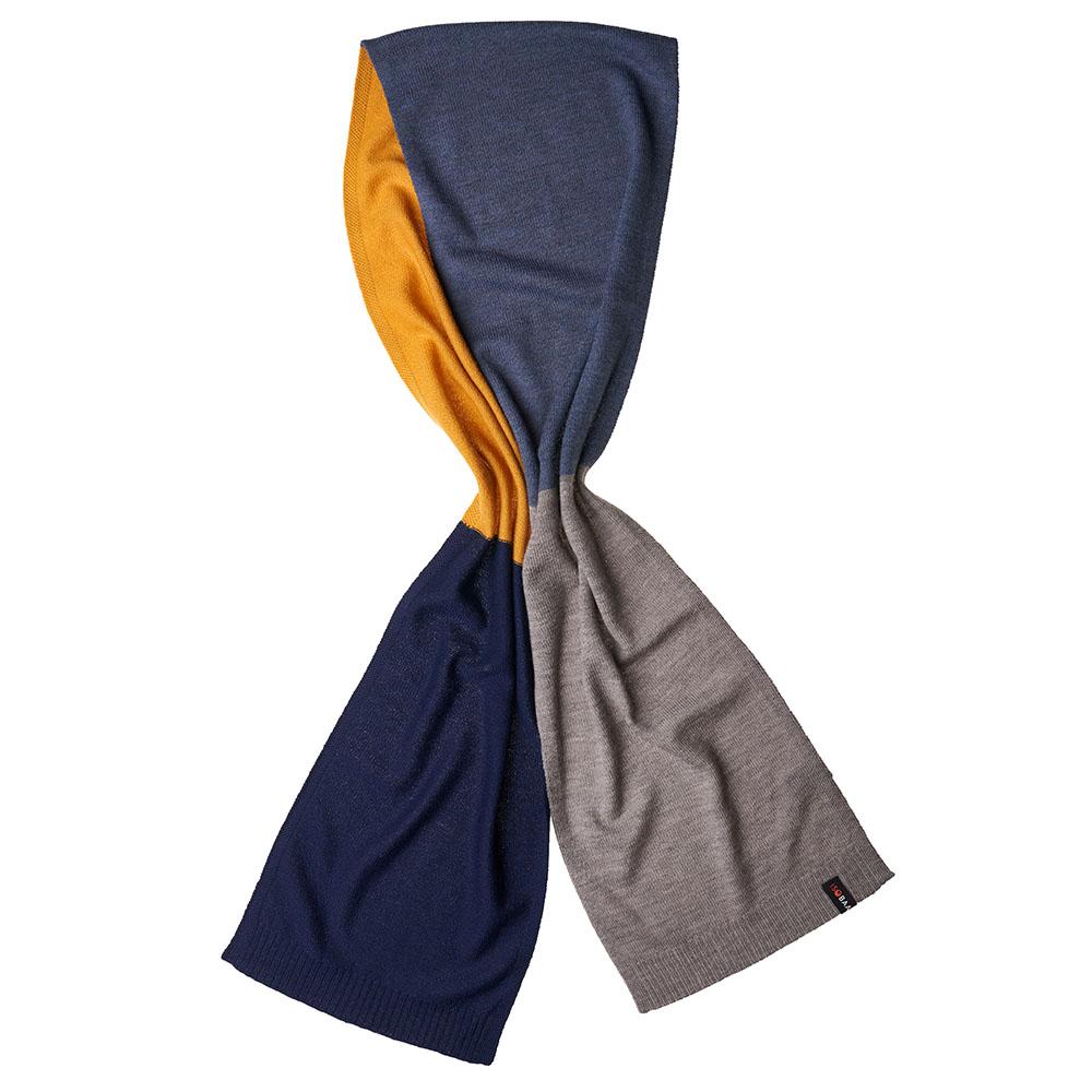 Isobaa | Merino Block Stripe Scarf (Navy Mix) | Conquer cold weather in comfort and style with Isobaa's extra-fine Merino scarf.