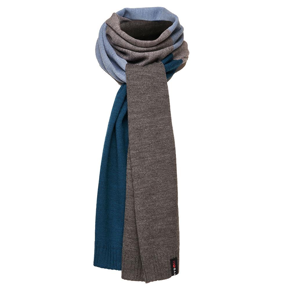 Isobaa | Merino Block Stripe Scarf (Petrol Mix) | Conquer cold weather in comfort and style with Isobaa's extra-fine Merino scarf.