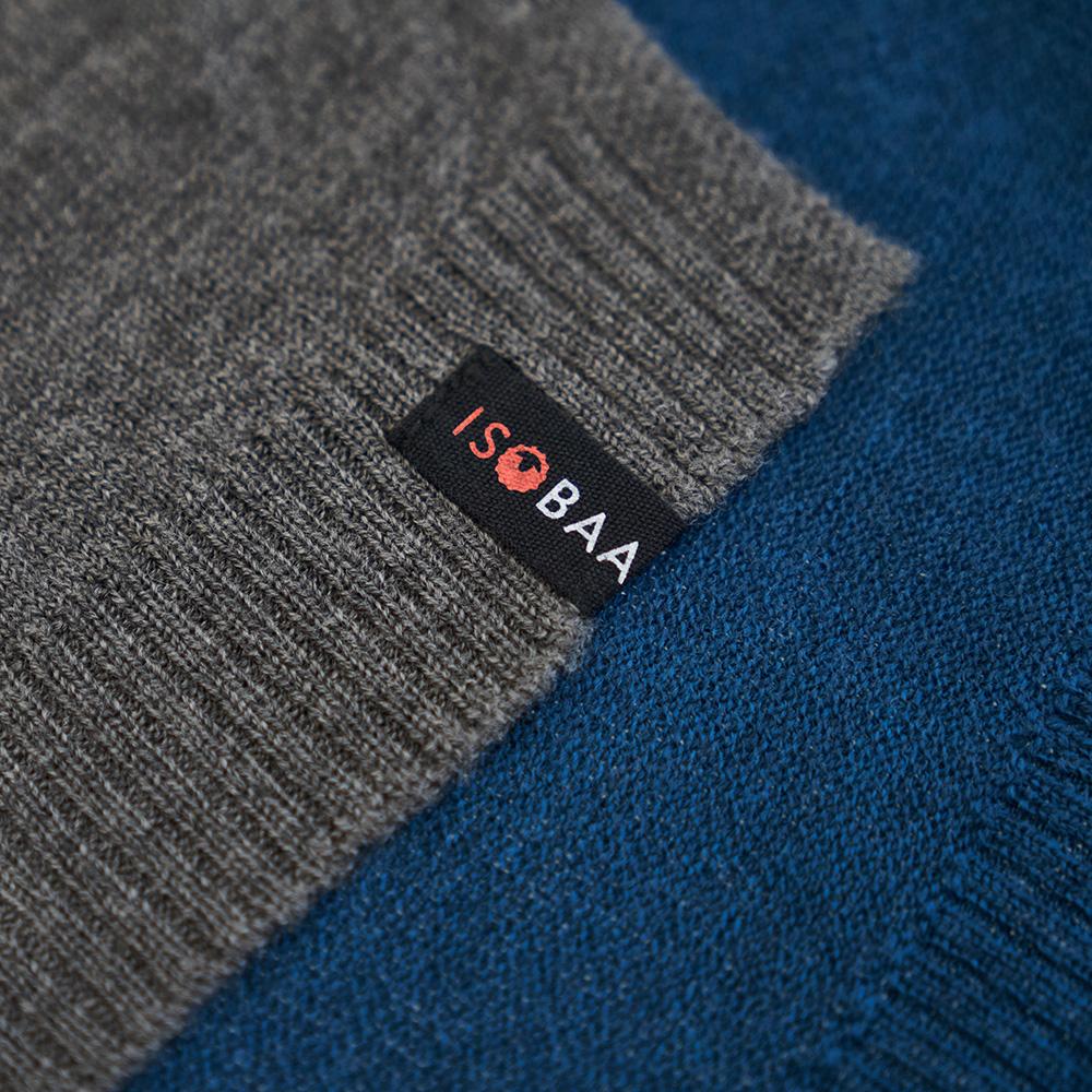 Isobaa | Merino Block Stripe Scarf (Petrol Mix) | Conquer cold weather in comfort and style with Isobaa's extra-fine Merino scarf.