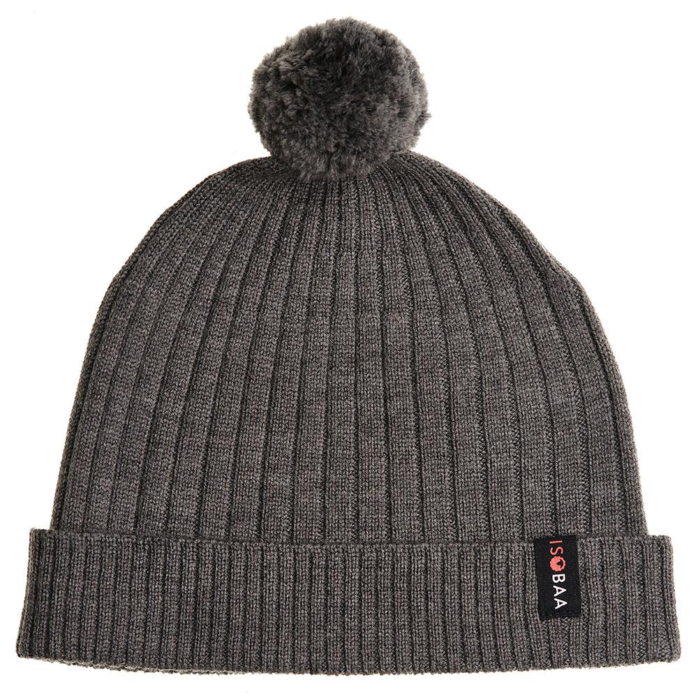Isobaa | Merino Bobble Beanie (Smoke) | Stay warm and stylish with Isobaa's extra-fine Merino bobble beanie! Its cosy warmth, playful bobble, and classic rib-knit design will make it your go-to winter essential for hikes, city strolls, and everything in between.