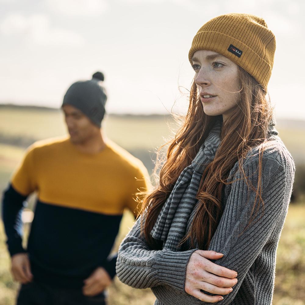 Isobaa | Merino Fisherman Beanie (Mustard) | From mountain trails to city streets, our extra-fine Merino fisherman beanie delivers classic style and unmatched comfort.