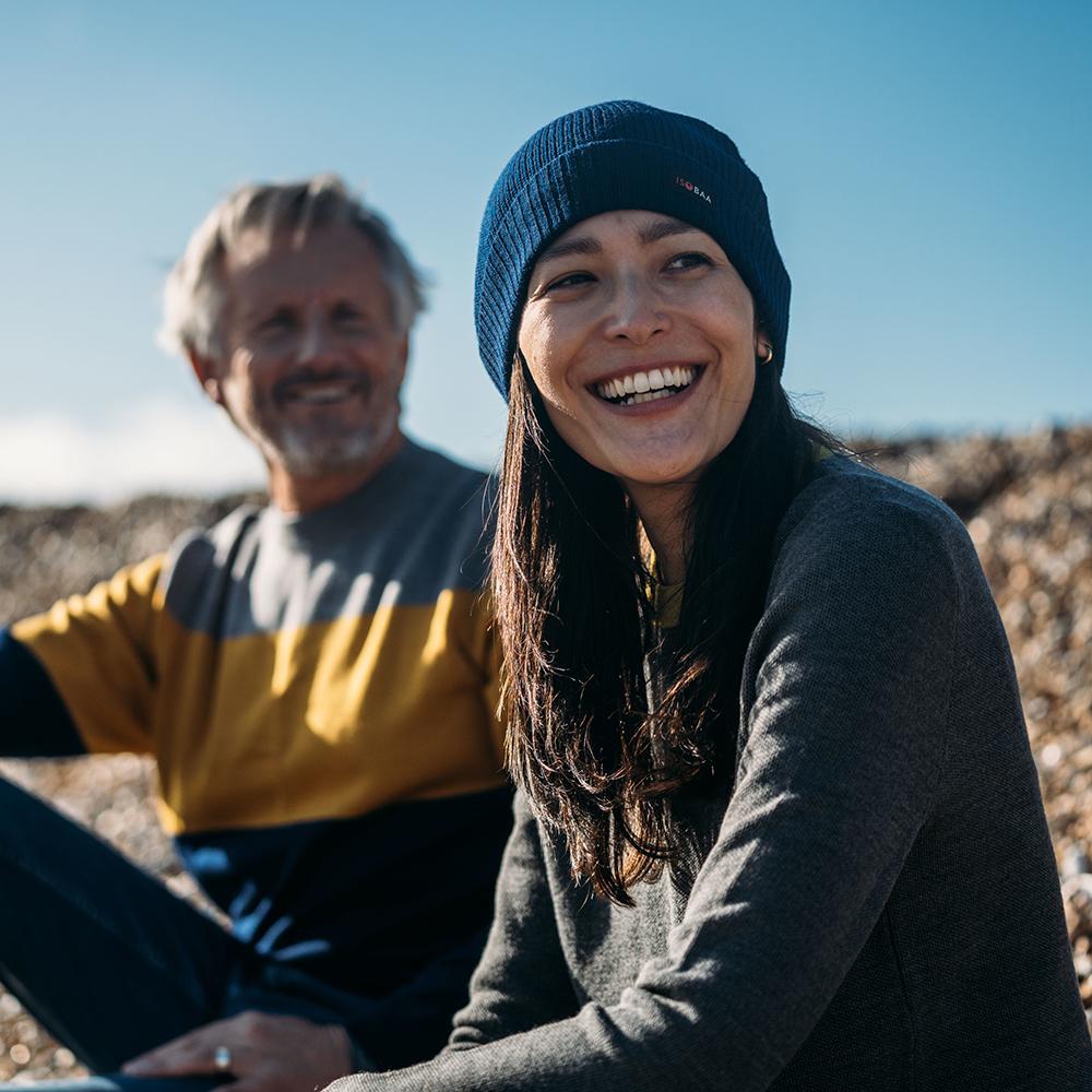 Isobaa | Merino Fisherman Beanie (Navy) | From mountain trails to city streets, our extra-fine Merino fisherman beanie delivers classic style and unmatched comfort.