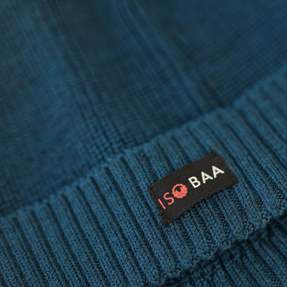 Isobaa | Merino Fisherman Beanie (Petrol) | From mountain trails to city streets, our extra-fine Merino fisherman beanie delivers classic style and unmatched comfort.