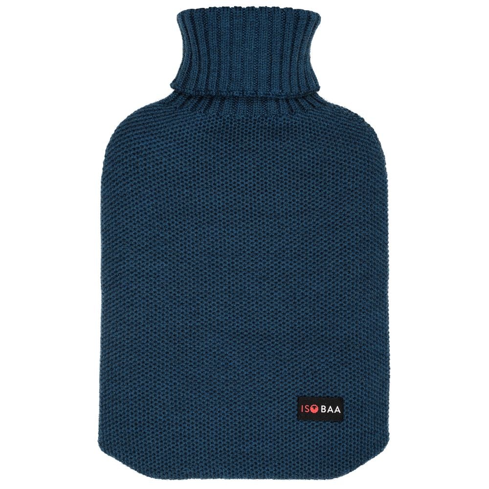 Isobaa | Merino Honeycomb Hot Water Bottle Cover (Petrol) | Give the gift of cosy warmth with Isobaa's Merino hot water bottle cover.