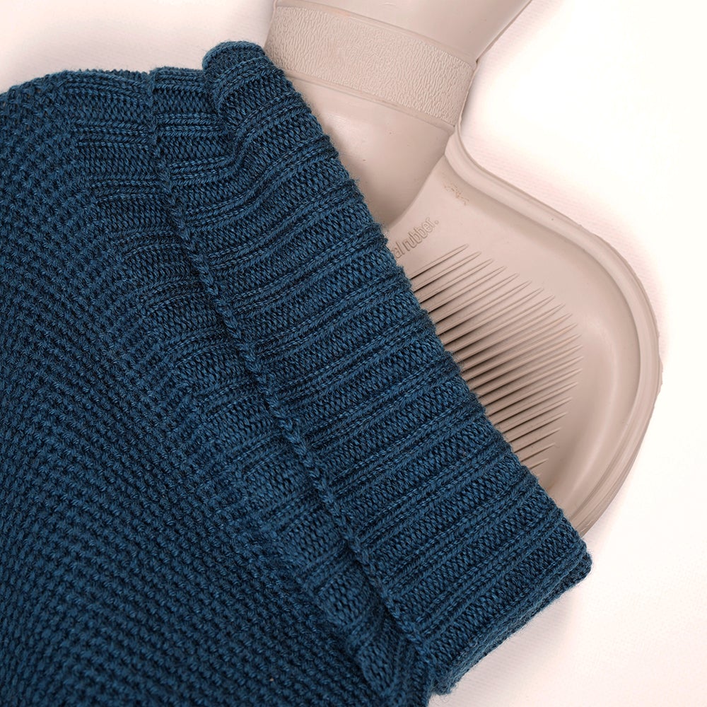 Isobaa | Merino Honeycomb Hot Water Bottle Cover (Petrol) | Give the gift of cosy warmth with Isobaa's Merino hot water bottle cover.