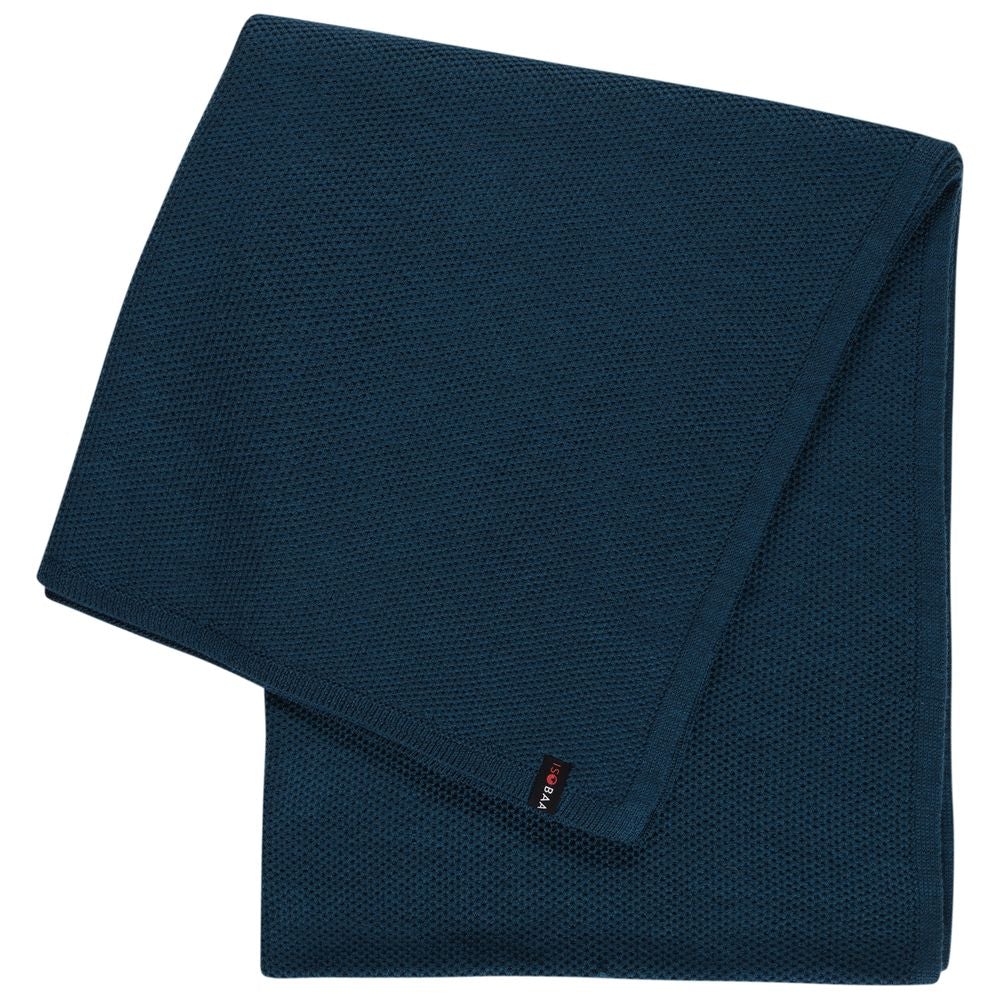 Isobaa | Merino Honeycomb Shawl (Petrol) | Chase away the chill in style with Isobaa's extra-fine Merino shawl.