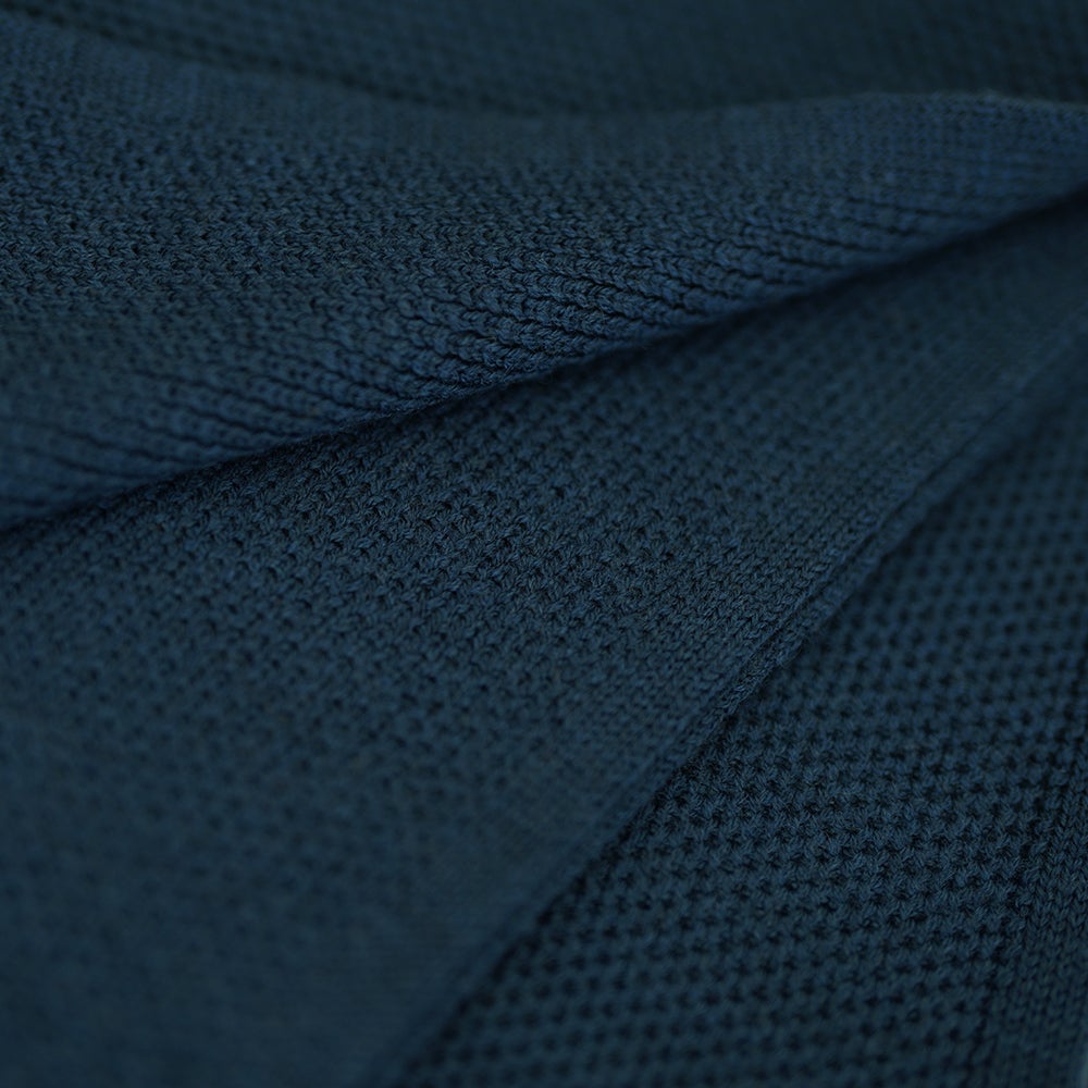 Isobaa | Merino Honeycomb Shawl (Petrol) | Chase away the chill in style with Isobaa's extra-fine Merino shawl.