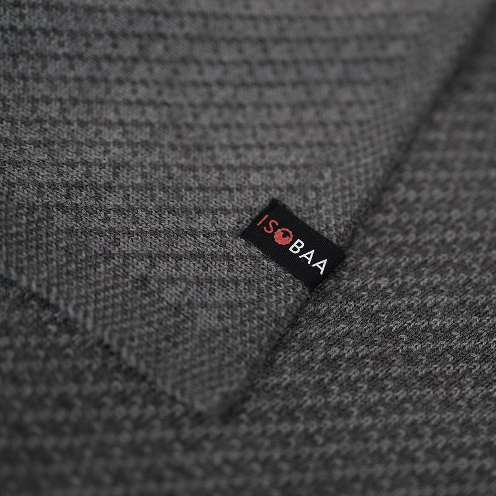 Isobaa | Merino Jacquard Shawl (Charcoal/Smoke) | Beat the chill with Isobaa's luxuriously soft Merino shawl.