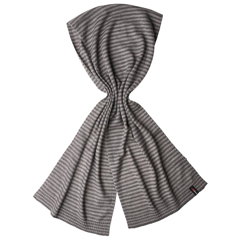 Isobaa | Merino Mini Stripe Scarf (Smoke/Charcoal) | Stay cosy and stylish with Isobaa's mini-striped scarf, crafted from luxuriously soft extra-fine Merino wool.