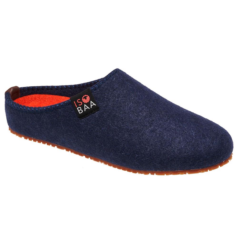 Isobaa | Merino Wool Blend Slippers (Navy/Orange) | Comfort that lasts – Isobaa's Merino blend slippers are your companions for relaxation both indoors and out.