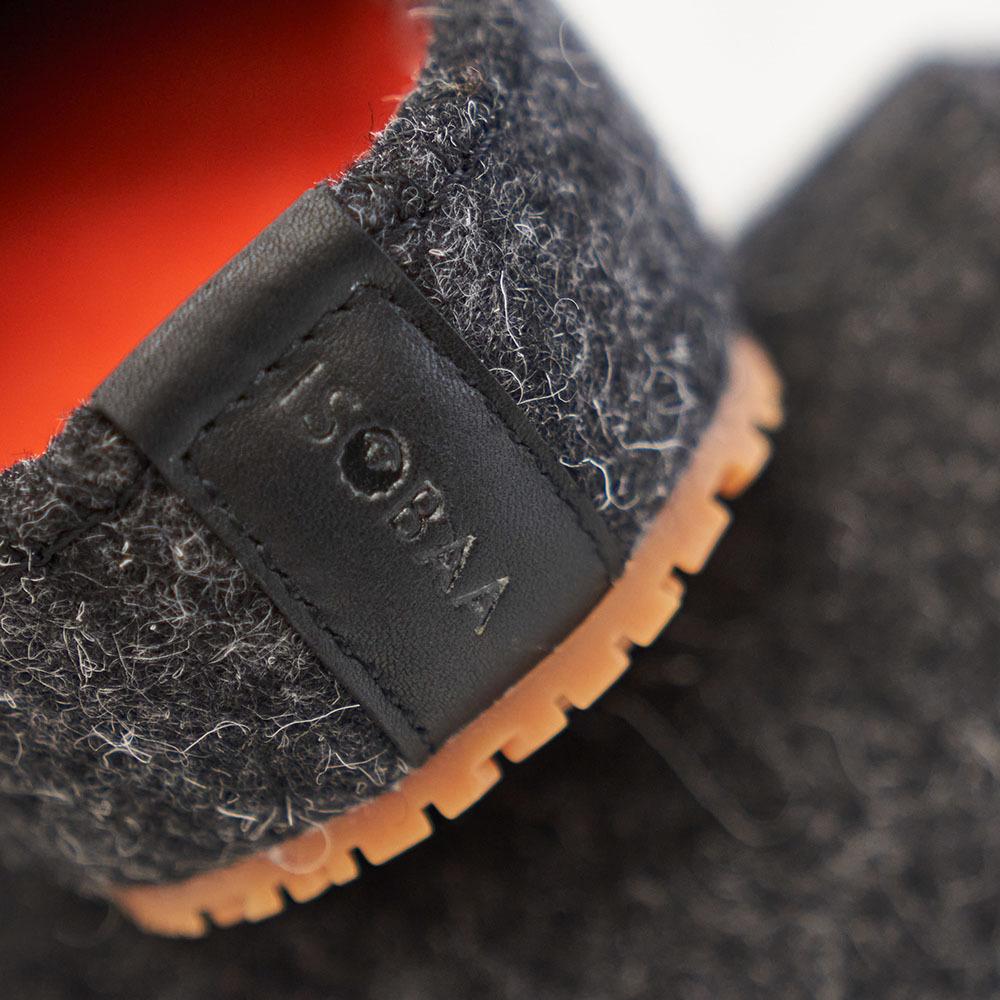 Isobaa | Merino Wool Blend Slippers (Smoke/Orange) | Comfort that lasts – Isobaa's Merino blend slippers are your companions for relaxation both indoors and out.