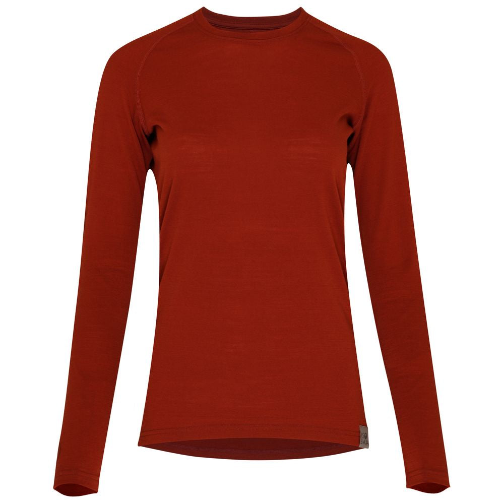Isobaa | Womens IsoSoft 180 Long Sleeve Crew (Burnt Orange) | The ultimate adventure top.
