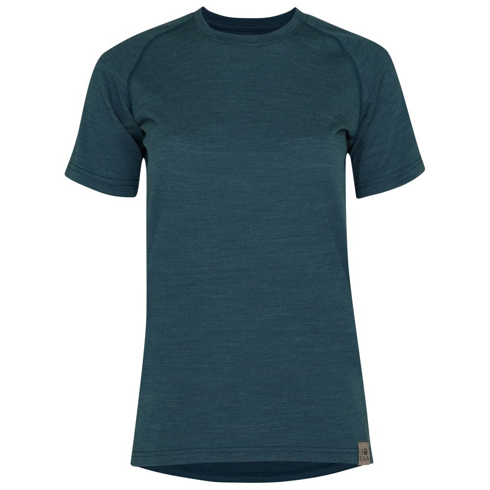 Isobaa | Womens IsoSoft 180 Short Sleeve Crew (Teal) | Performance-driven Merino short-sleeved top.
