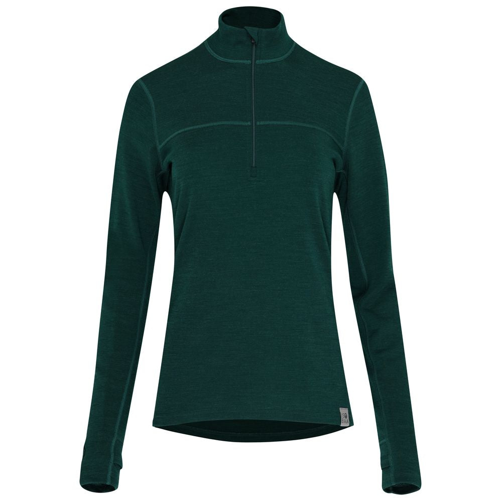 Isobaa | Womens IsoSoft 240 Zip Neck (Emerald) | Gear up for the outdoors with Isobaa's ultimate Merino zip top.