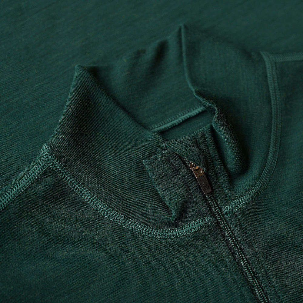 Isobaa | Womens IsoSoft 240 Zip Neck (Emerald) | Gear up for the outdoors with Isobaa's ultimate Merino zip top.