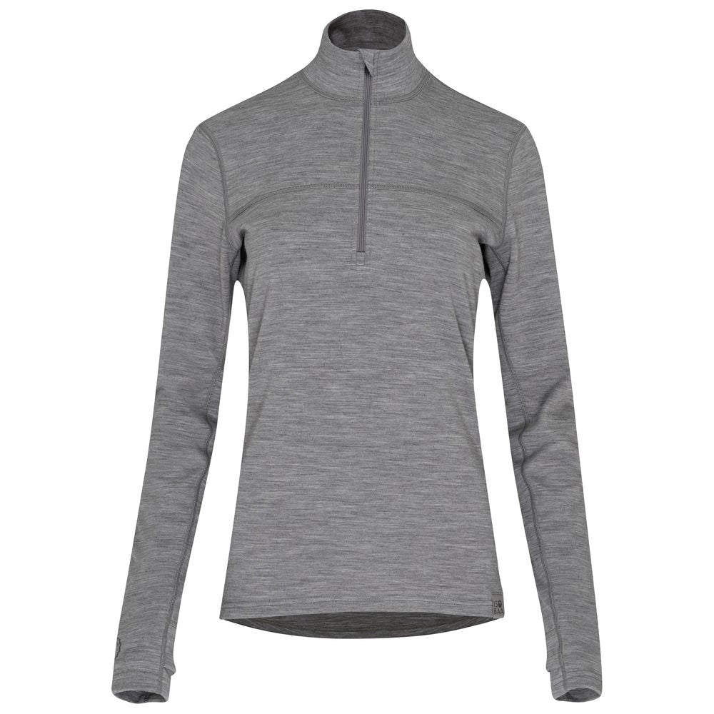 Isobaa | Womens IsoSoft 240 Zip Neck (Grey) | Gear up for the outdoors with Isobaa's ultimate Merino zip top.
