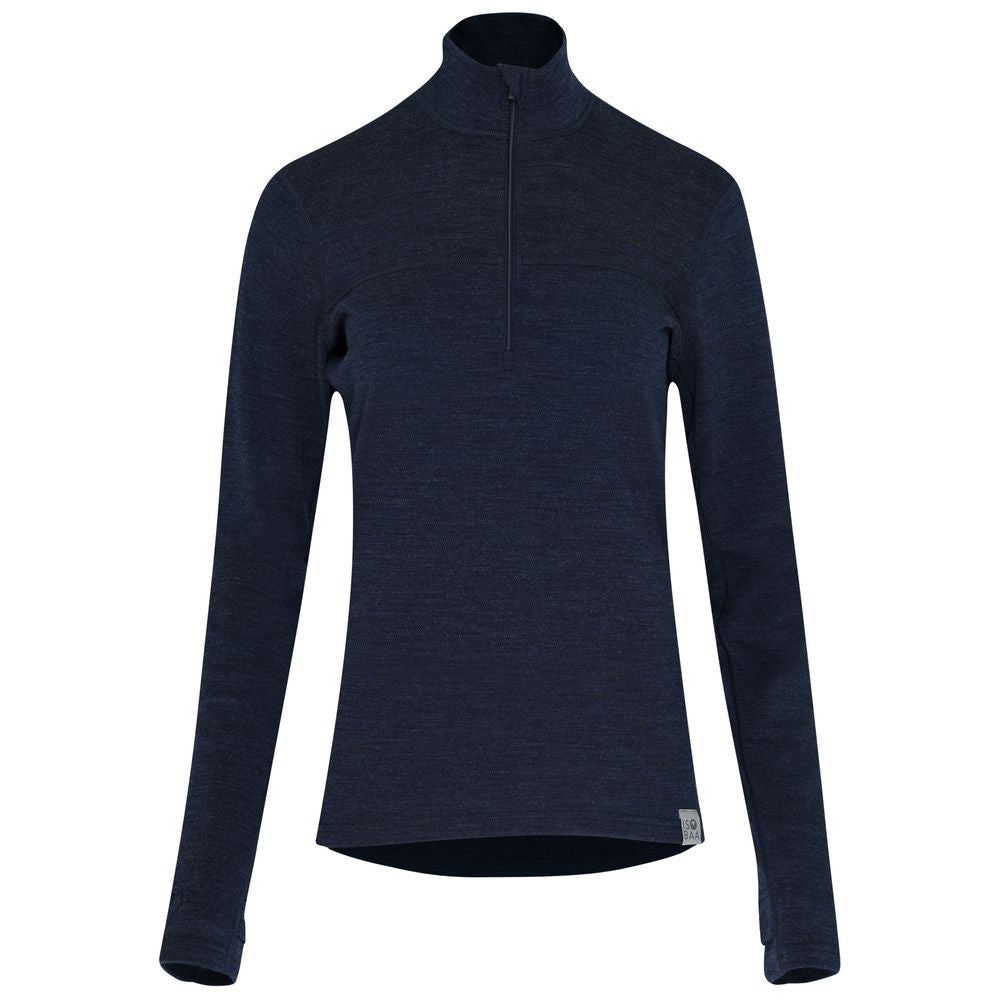 Isobaa | Womens IsoSoft 240 Zip Neck (Navy) | Gear up for the outdoors with Isobaa's ultimate Merino zip top.
