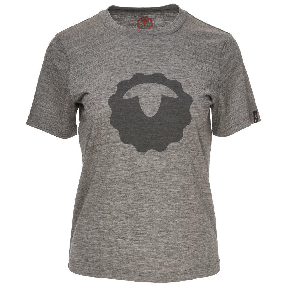 Isobaa | Womens Merino 150 Emblem Tee (Charcoal) | Conquer trails and city streets in comfort with Isobaa's superfine Merino T-Shirt.