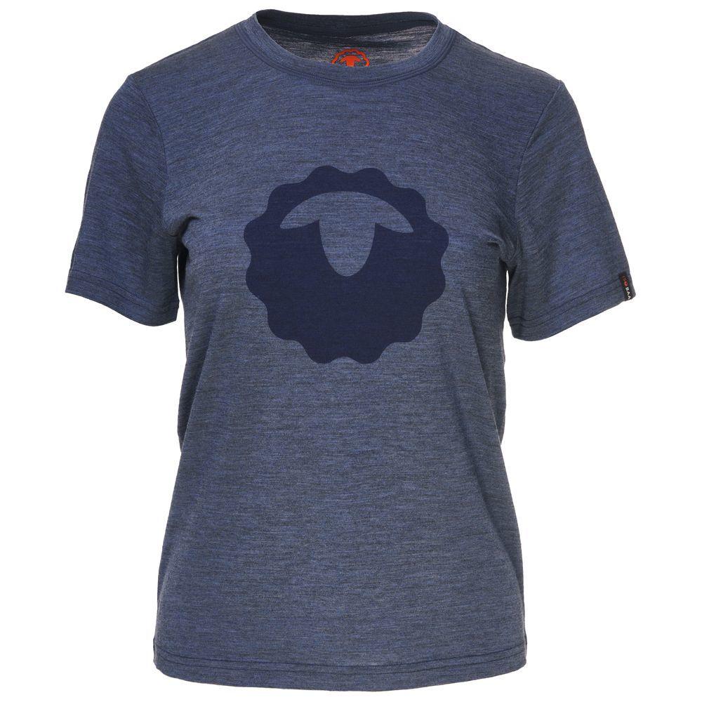 Isobaa | Womens Merino 150 Emblem Tee (Denim) | Conquer trails and city streets in comfort with Isobaa's superfine Merino T-Shirt.
