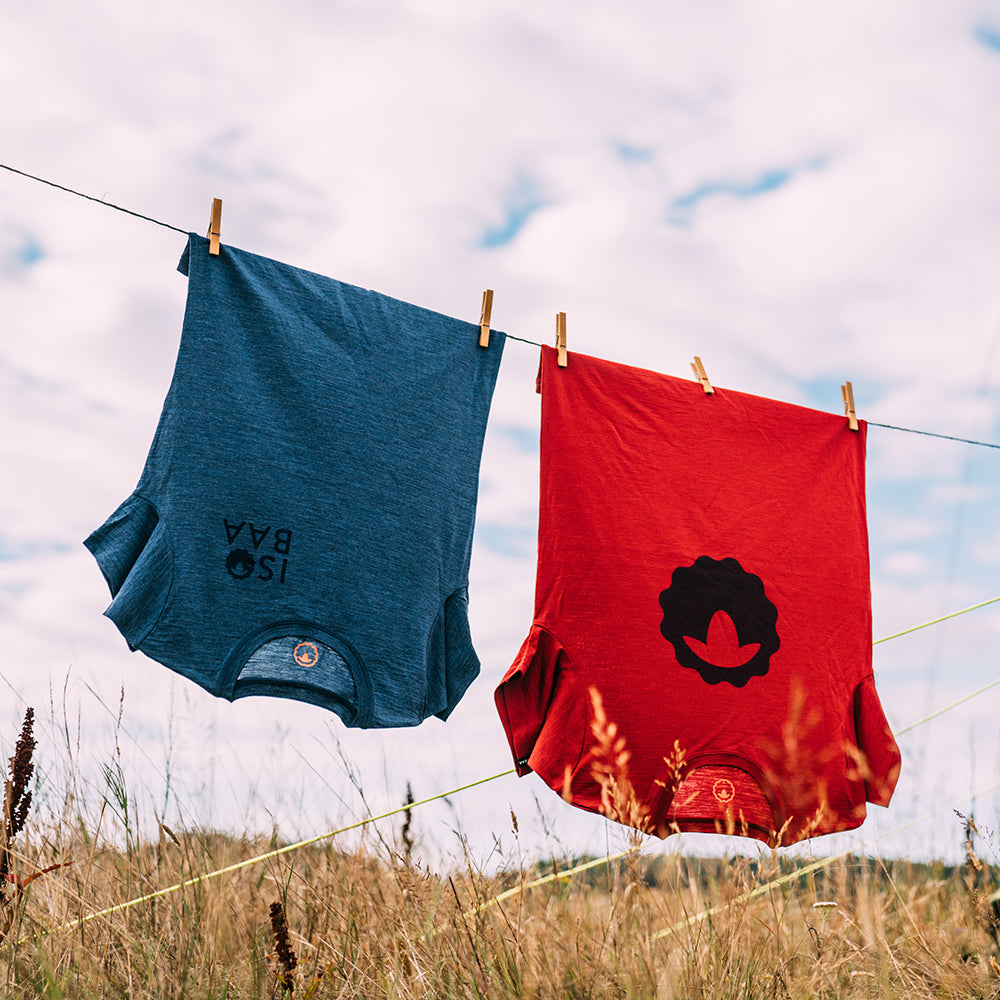 Isobaa | Womens Merino 150 Logo Tee (Denim) | Gear up for adventure with Isobaa's superfine Merino tee.