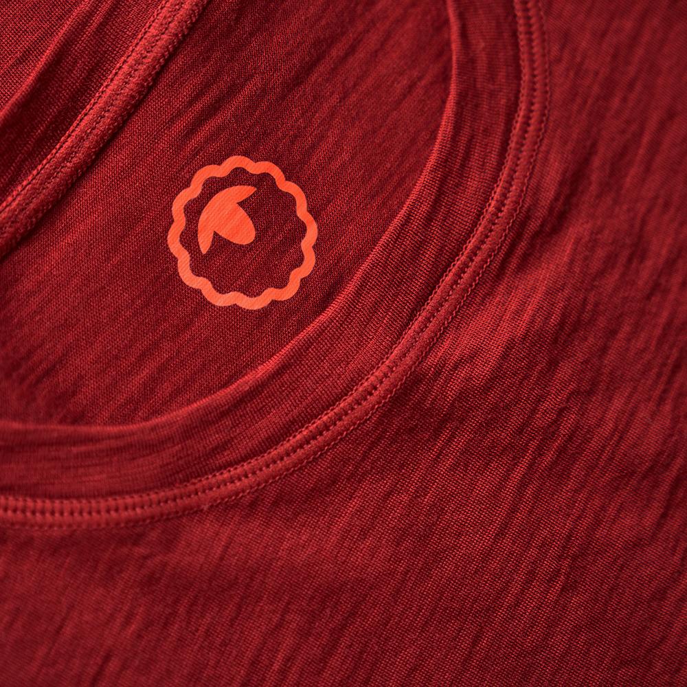 Isobaa | Womens Merino 150 Logo Tee (Red) | Gear up for adventure with Isobaa's superfine Merino tee.
