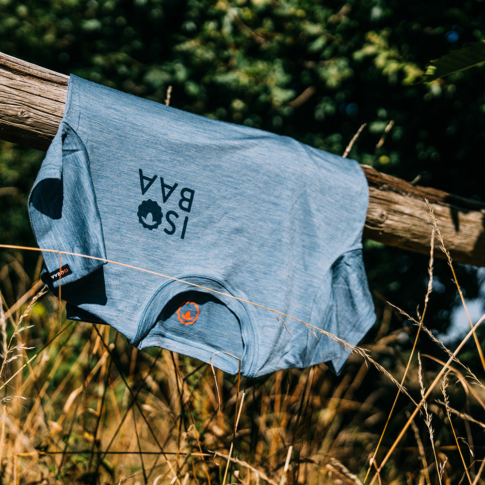 Isobaa | Womens Merino 150 Logo Tee (Sky) | Gear up for adventure with Isobaa's superfine Merino tee.