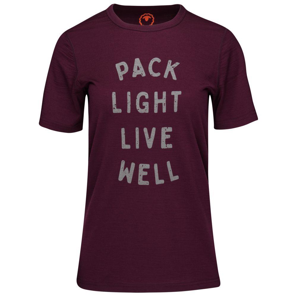 Isobaa | Womens Merino 150 Pack Light Tee (Wine) | Gear up for everyday adventures and outdoor pursuits with Isobaa's soft superfine Merino Tee.