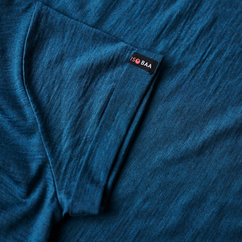 Isobaa | Womens Merino 150 Roll Sleeve Tee (Petrol) | Our superfine Merino T-shirt performs everywhere from outdoor adventures to coffee dates.