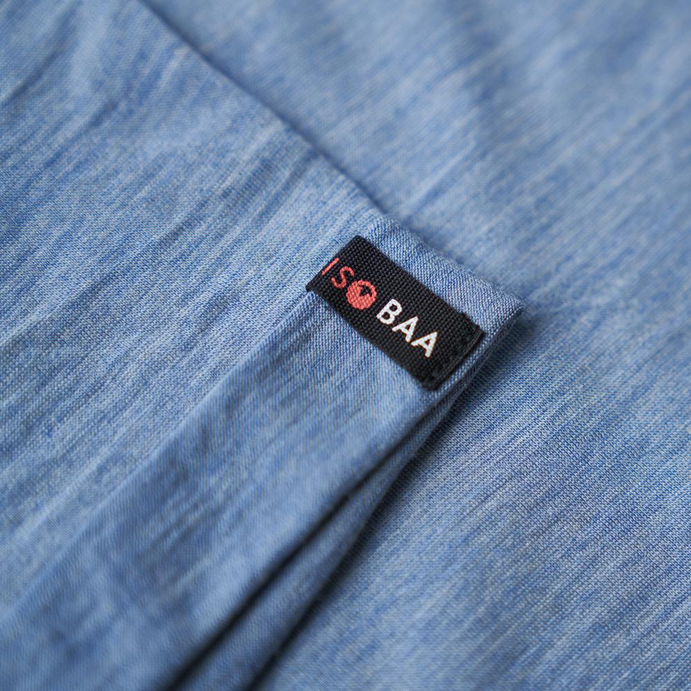 Isobaa | Womens Merino 150 Roll Sleeve Tee (Sky) | Our superfine Merino T-shirt performs everywhere from outdoor adventures to coffee dates.
