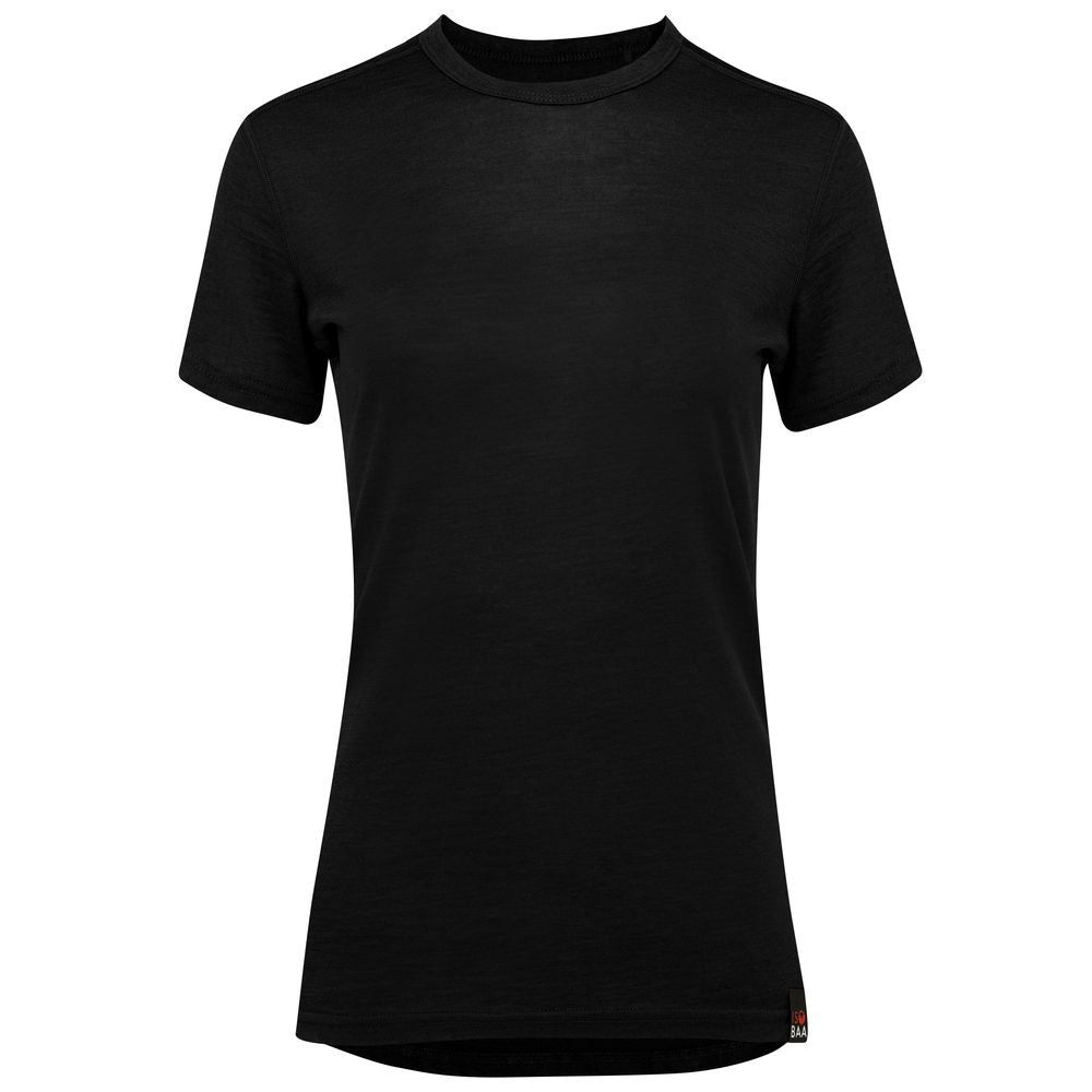 Isobaa | Womens Merino 150 Short Sleeve Crew (Black) | Gear up for performance and comfort with Isobaa's technical Merino short-sleeved top.