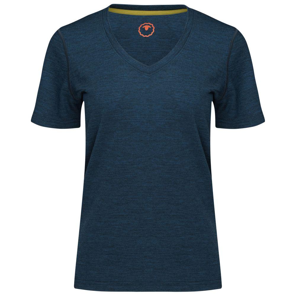 Isobaa | Womens Merino 150 V-Neck Tee (Petrol) | Embark on new adventures with Isobaa's superfine Merino V-neck Tee.