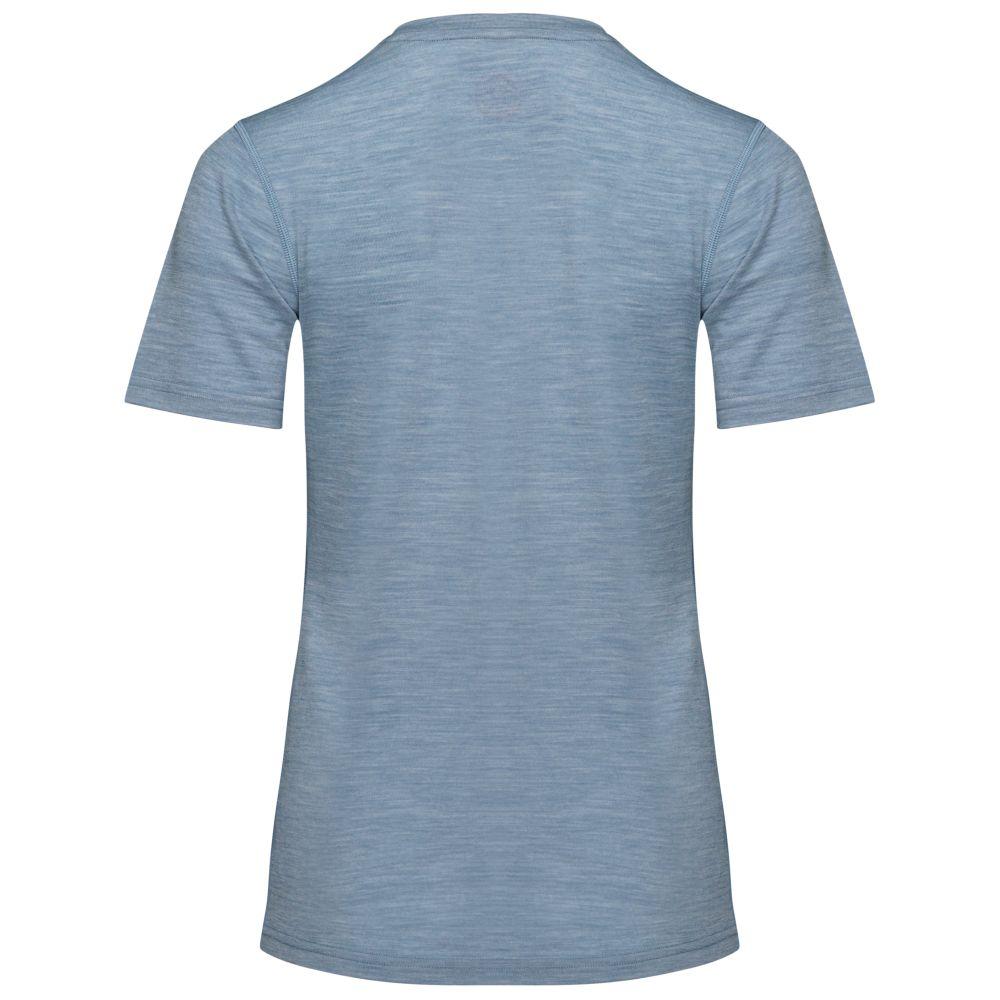 Isobaa | Womens Merino 150 V-Neck Tee (Sky) | Embark on new adventures with Isobaa's superfine Merino V-neck Tee.