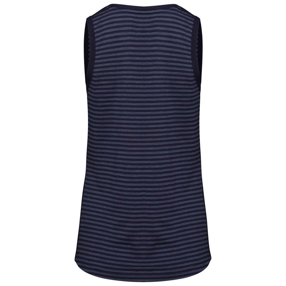 Isobaa | Womens Merino 150 Vest (Mini Stripe Navy/Denim) | Be ready for any adventure with Isobaa's superfine Merino sleeveless Vest.