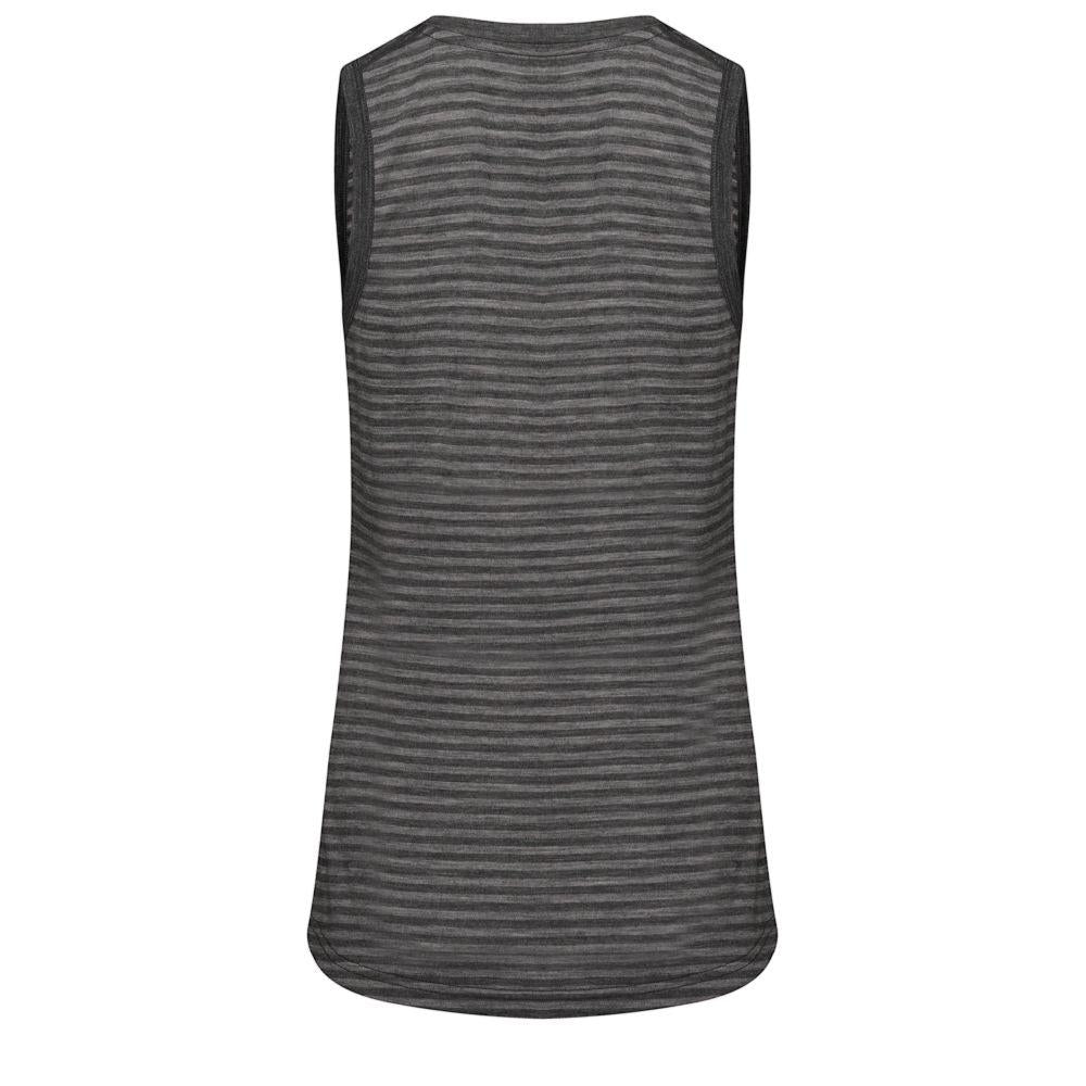Isobaa | Womens Merino 150 Vest (Mini Stripe Smoke/Charcoal) | Be ready for any adventure with Isobaa's superfine Merino sleeveless Vest.