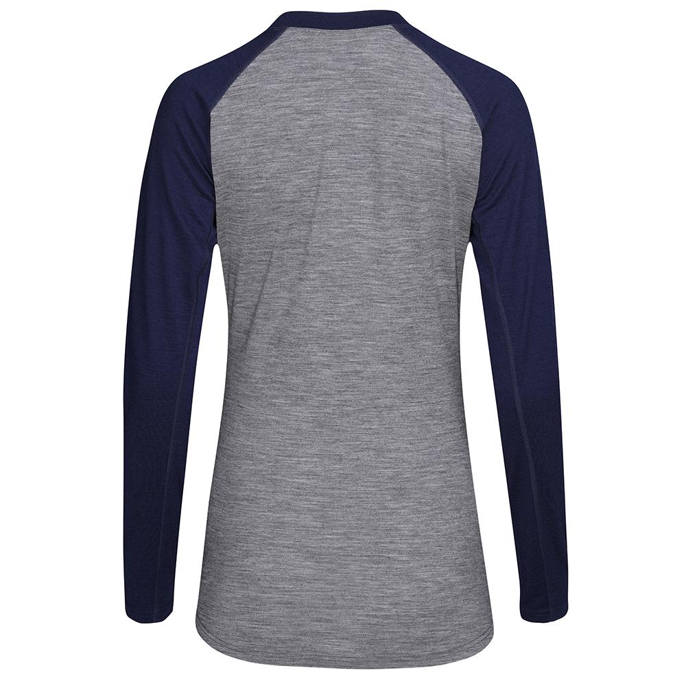 Isobaa | Womens Merino 180 Baseball Crew (Charcoal/Navy) | Experience the power of Merino wool with this ultimate outdoor base layer.