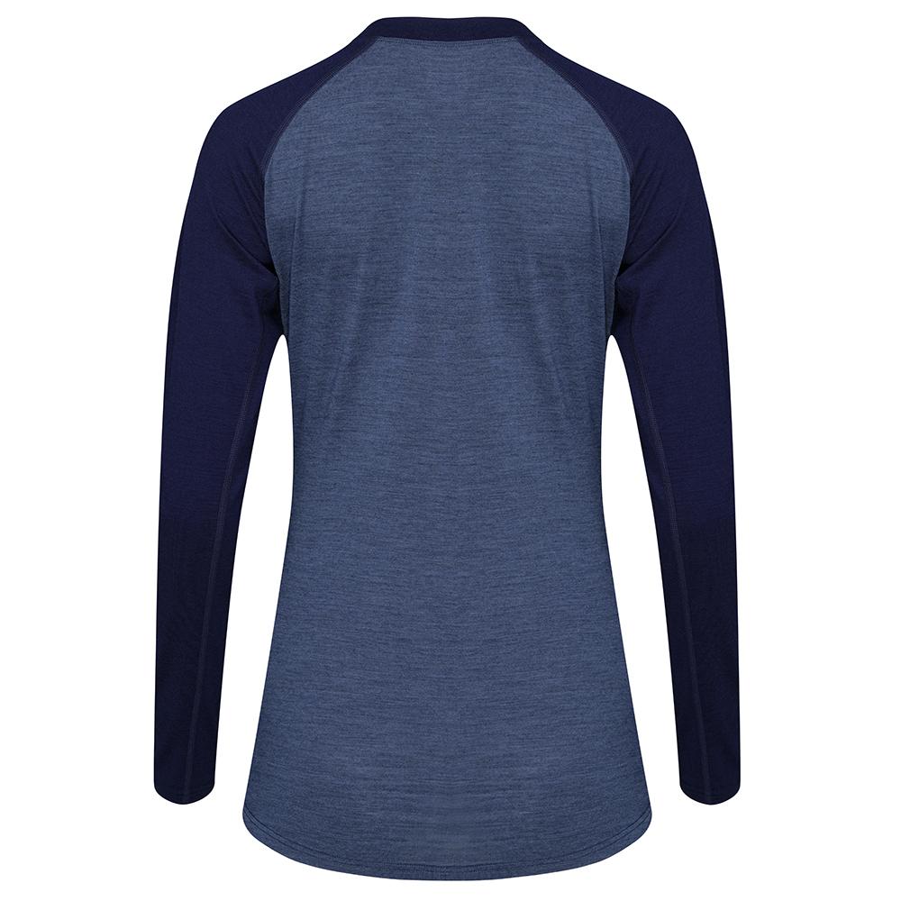 Isobaa | Womens Merino 180 Baseball Crew (Denim/Navy) | Experience the power of Merino wool with this ultimate outdoor base layer.