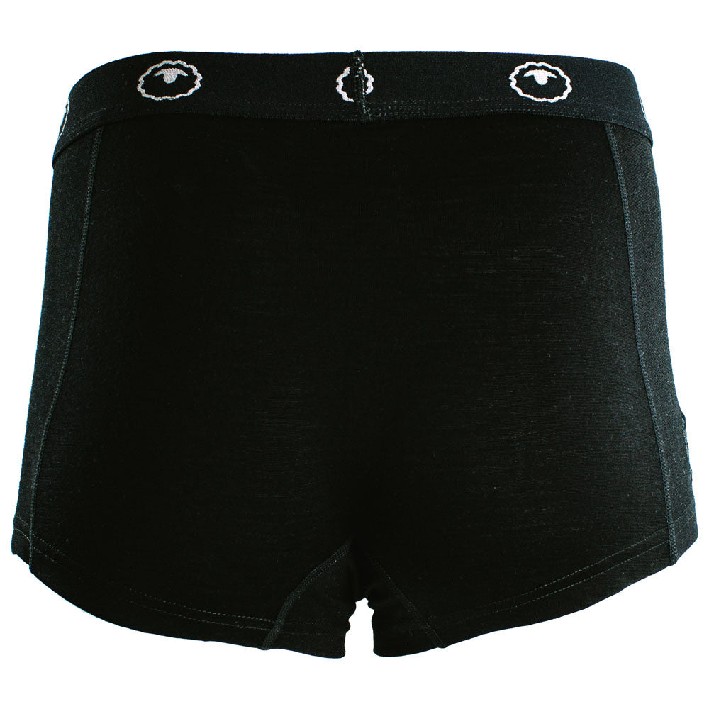 Isobaa | Womens Merino 180 Hipster Shorts (Black) | Conquer any activity in comfort with Isobaa's superfine Merino hipster shorts.