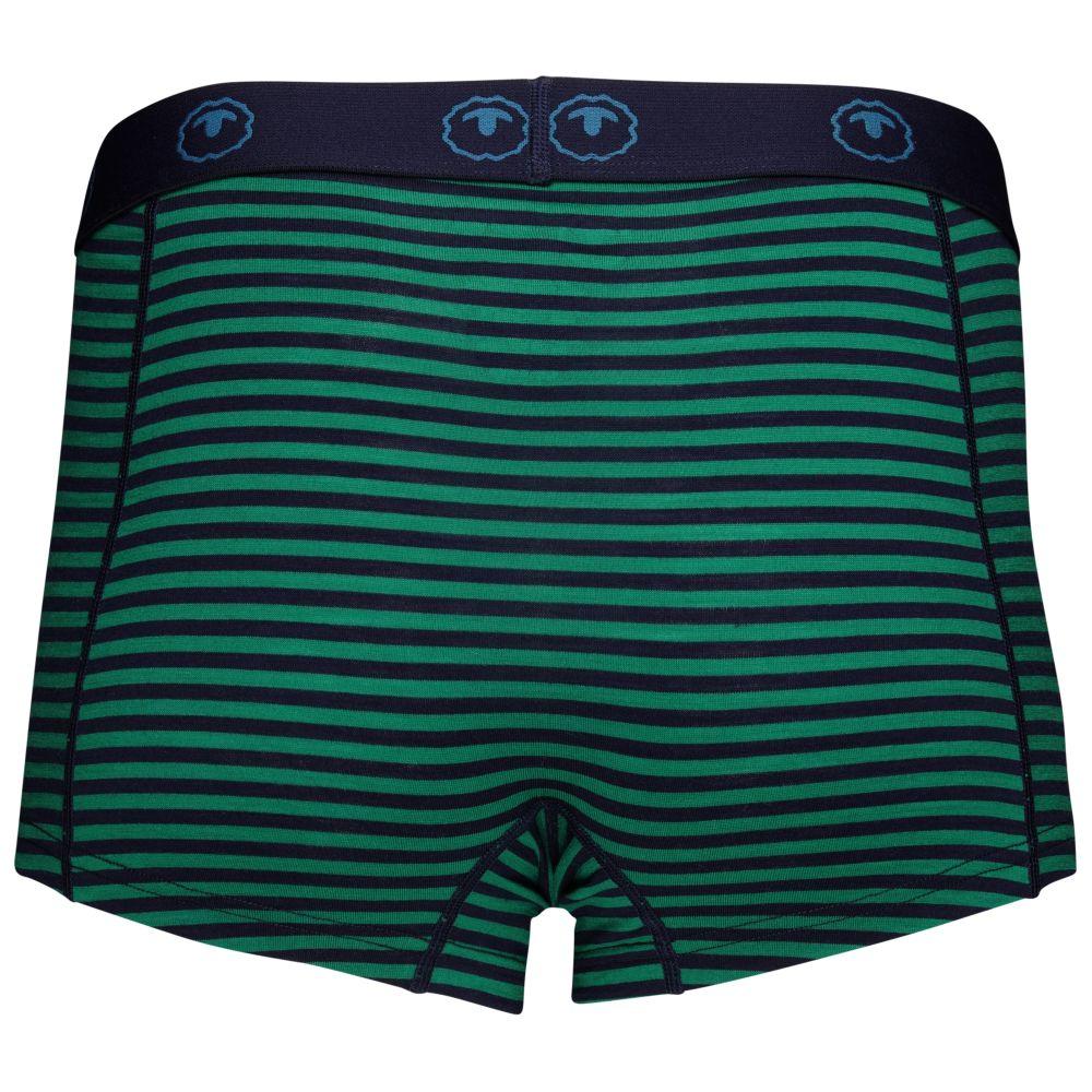Isobaa | Womens Merino 180 Hipster Shorts (Mini Stripe Navy/Green) | Conquer any activity in comfort with Isobaa's superfine Merino hipster shorts.